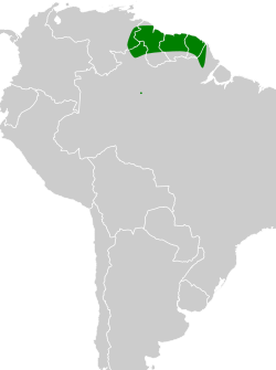 Distribución geográfica del cotinguita oscuro.