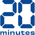 Logotipo de 20 Minutos desde el 9 de junio de 2021.