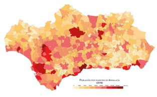 Población por municipios en Andalucía en el año 2018[78]​