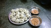 Indian-style Momos from Darjeeling, India with garlic chutney