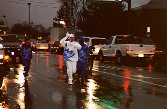 The flame passes through North College Hill, Ohio.