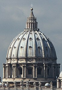 La cúpula de San Pedro del Vaticano, diseñada por Miguel Ángel.