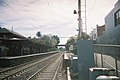 North-east bound view of station platforms from Church Street level crossing, October 2017