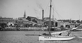 Bailey & Lowe and Robert Logan shipyards, Customs Street West, Freeman's Bay about 1919