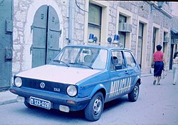 Volkswagen Golf I югославской милиции, 1985 год.