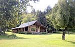 A typical log cabin in the outskirts of Bariloche.