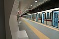 Rome Metro train on the Line B1 at Conca d'Oro (Rome Metro) Station