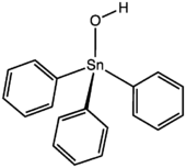 Skeletal formula of triphenyltin hydroxide