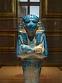 Figure of a servant from the tomb of King Seth I (1244-1279 BC). The figure is made of faience with a blue glaze, designed to resemble turquoise.