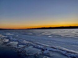 Silver Lake viewed on a February evening