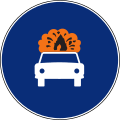 R-416 Lane for vehicles transporting explosive or flammable materials.