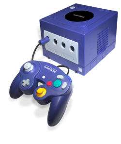 Purple GameCube and controller