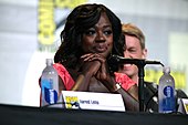 Viola Davis speaking at the 2016 San Diego Comic-Con International, for "Suicide Squad", in San Diego, California.