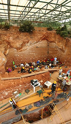 A paleoanthropological excavation in Spain