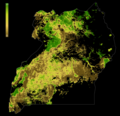 Image 21Forest Landscape Integrity Index 2019 map of Uganda. Forest condition measured by degree of anthropogenic modification. 0 = Most modification; 10= Least. Created in Google Earth Engine. National boundaries = LSIB 2017: Large Scale International Boundary Polygons, Detailed, US Officer of the Geographer (from Uganda)