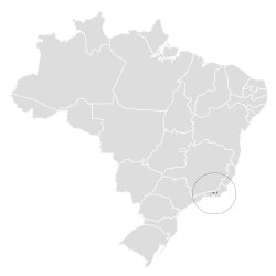 Distribución geográfica del cotinga aligrís.