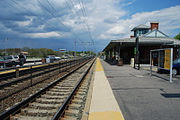 Mansfield station with two platform tracks also used by Acela