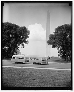 Streamlined street car in 1938