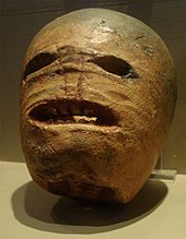 A plaster cast of a traditional Irish Halloween turnip