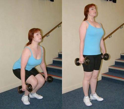 Dumbbell deadlift