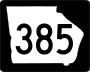 State Route 385 marker