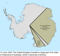 Map of the change to Australia on 13 June 1933