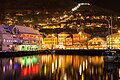 Bergen harbour at night