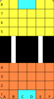 6×4 player areas, two "I" bridges [23-piece game]