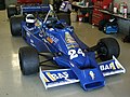 1977 Penthouse Rizla Racing Hesketh 308E-Cosworth waiting in the pit garages during the Silverstone Classic race meeting