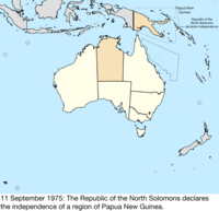 Map of the change to Australia on 11 September 1975