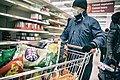 Shoppers in London panic buying canned food and toilet paper during the 2019–2020 coronavirus pandemic