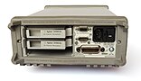 Rear of Keysight 34970A data acquisition chassis / multimeter with IEEE 488 port