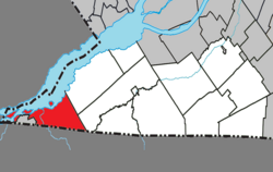 Location within Le Haut-Saint-Laurent RCM.