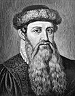 Johannes Gutenberg (c. 1398–1468), pioneering user of the printing press with movable types