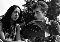 Bob Dylan with Joan Baez during the civil rights "March on Washington", 28 August 1963