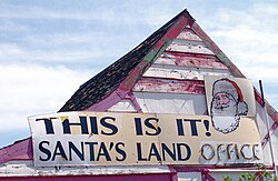 Santa Claus Land sign. The "office" portion was added later.[1]