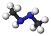 Ball and stick model of 1,2-dimethylhydrazine