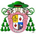 The Sacred Heart in the episcopal coat of arms of Ivan Ljavinec, Apostolic Exarch of the Apostolic Exarchate in the Czech Republic from 1996 to 2003.