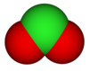 3D model of the chlorine dioxide molecule