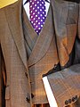 Edwardian style Windowpane tweed suit worn in England in the early 2010s