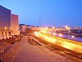 Kulakovsky Street at night. On the left, Sciences Building of the university