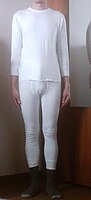 A male wearing long underwear