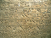 Hieroglyphs of the Stele Minnakht from c. 1321 BC, in the Louvre