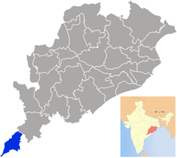 Location in Odisha, India