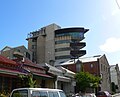 Abinger Street looking west shows a diversity of housing styles including the Malthouse – industrial silos converted into contemporary apartments.