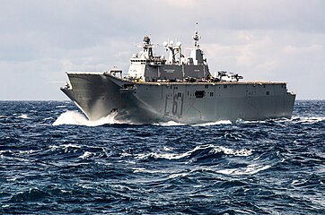 The amphibious assault ship-aircraft carrier Juan Carlos I