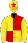 Red and yellow (quartered), yellow sleeves, yellow cap, red star