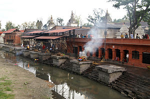 Temple cremations on the Bagmati River