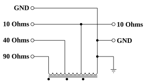 Schematic diagram of autotransformer