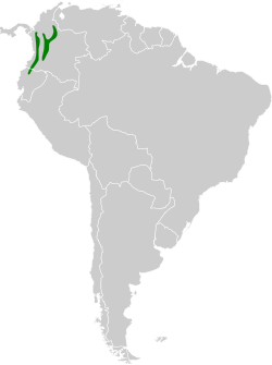 Distribución geográfica de la tangara matorralera.